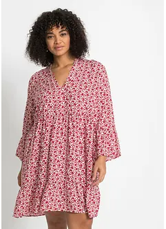 Minikleid mit Volants aus fließender Viskose, bonprix