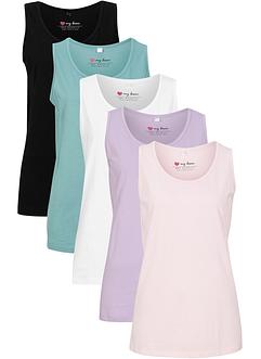 Baumwoll-Long-Top (5er Pack), bpc bonprix collection