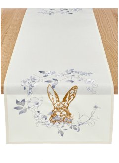 Chemin de table avec imprimé lapin brillant, bpc living bonprix collection