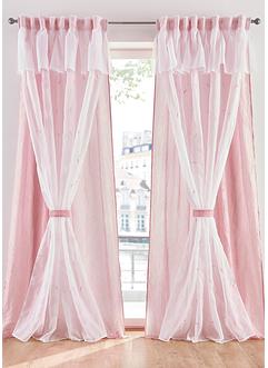 2 lagiger Vorhang mit Glanzeffekt inkl Raffhalter(1er Pack), bpc living bonprix collection