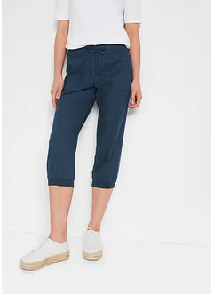 Pantalon 3/4 en lin avec taille confortable, Loose-Fit, bonprix