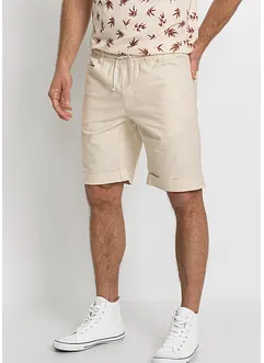 Bermuda à taille élastiquée en lin mélangé, Regular, bonprix