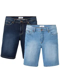 Stretch-Jeans-Bermuda, Regular Fit (2er Pack), bonprix