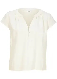 Kurzgeschnittene Bluse mit Leinen und Seitenschlitzen, bonprix