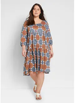 Robe à manches 3/4, imprimée, bonprix