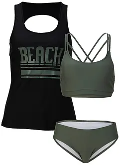 Tankini und Oberteil (3-tlg.Set), bonprix