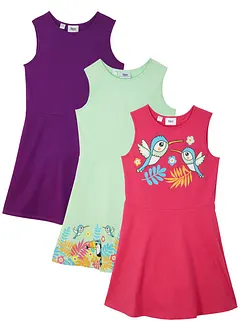 Jerseykleid aus reiner Bio-Baumwolle (3er Pack), bonprix