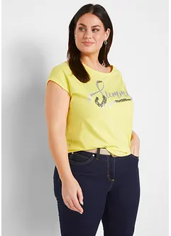 T-shirt avec inscription à sequins, bonprix