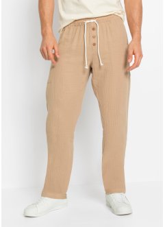 Pantalon à taille extensible en mousseline Loose Fit, Straight, RAINBOW