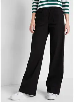 Pantalon en twill avec jambes évasées et taille confortable, bonprix