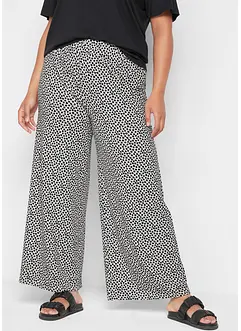 Pantalon palazzo en jersey avec taille confortable, imprimé, bonprix