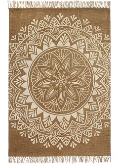Kelim-Teppich mit Fransen und großem Ornament, bpc living bonprix collection