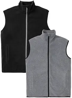 Lot de 2 gilets sans manches en polaire, bonprix