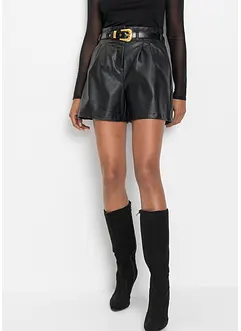 Short enduit avec ceinture, bonprix
