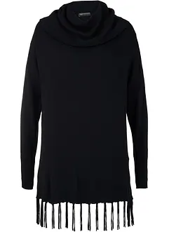 Long-Pullover mit Fransen, bonprix