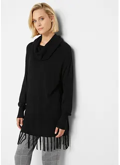 Long-Pullover mit Fransen, bonprix