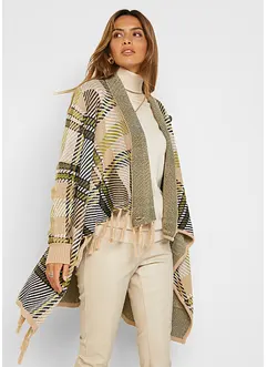 Longstrickjacke mit Fransen, bonprix