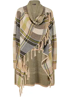 Longstrickjacke mit Fransen, bonprix