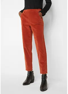 Pantalon en velours côtelé avec taille haute confortable, longueur cheville, bonprix