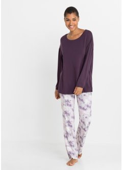 Pyjama avec pantalon évasé en viscose durable, bpc bonprix collection