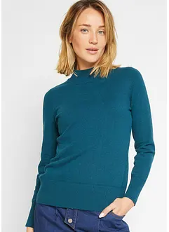 Basic Pullover mit Stehkragen mit recycelter Baumwolle, bonprix