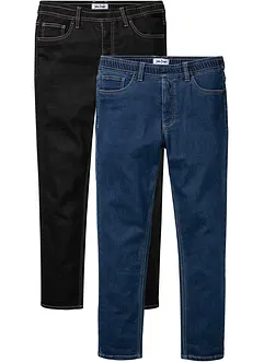 Lot de 2 jeans thermo Regular Fit à taille extensible, Straight, bonprix