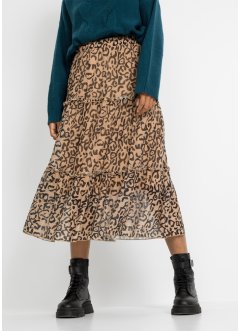 Jupe en tissu résille avec motif léopard, RAINBOW