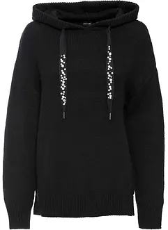 Pull en maille à capuche, bonprix