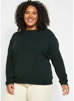 Strick-Pullover mit Rundhals-Ausschnitt in Melange, bonprix