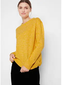 Pull en maille chiné à col rond, bonprix