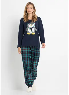 Pyjama mit Flanellhose, bonprix