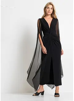 Robe longue à manches cape en mesh, bonprix