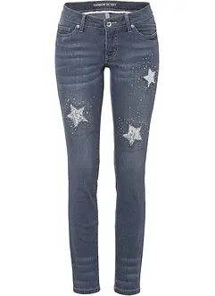 Skinny-Jeans Low Waist mit Sternendesign, bonprix
