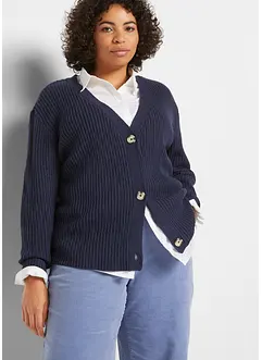 Gerippte Strickjacke, bonprix