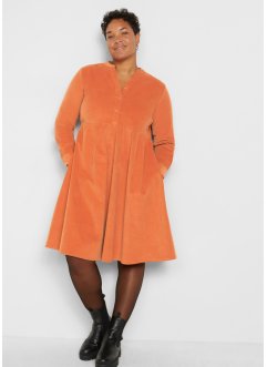 Baumwoll-Cord-Kleid mit Taschen in A-Line aus Web, knieumspielend, bpc bonprix collection