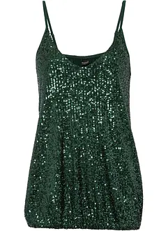Spaghettiträger-Top mit Pailletten aus softem Viskose-Mix, bonprix