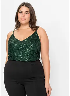 Top en jersey à paillettes, bonprix