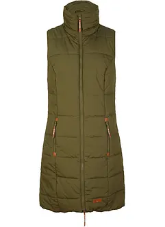 Longue doudoune sans manches à col montant, bonprix