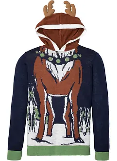 Pull à capuche avec motif de Noël, bonprix