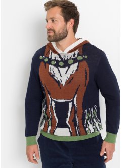 Kapuzen-Pullover mit Weihnachtsmotiv aus recyceltem Polyester, RAINBOW