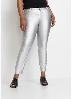 Pantalon push-up enduit au look métallique, bonprix