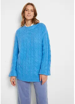 Pull oversize à motif torsadé, bonprix