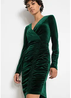 Samt-Kleid mit Raffung, bonprix