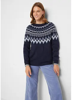 Hochgeschlossener Norweger-Pullover, bonprix