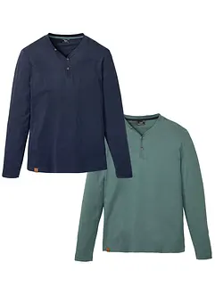 Henleyshirt (2er Pack), bonprix