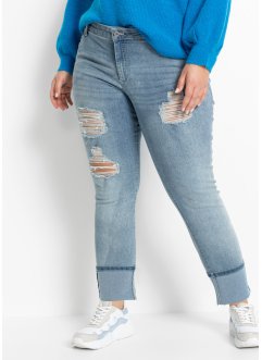 Straight Jeans verkürzt mit breitem Umschlag, RAINBOW