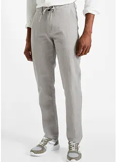 Pantalon chino en lin majoritaire avec taille extensible Regular Fit, Straight, bonprix