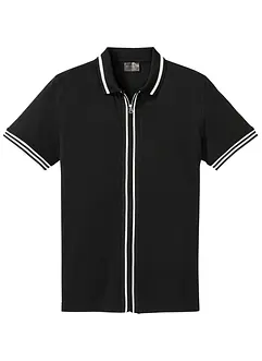 Piqué-Poloshirt mit Reißverschluss aus reiner Baumwolle, bonprix