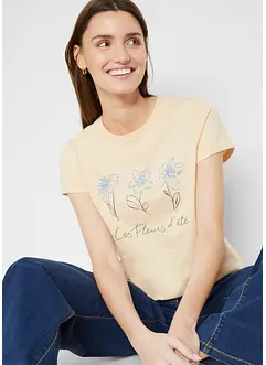 Lot de 2 T-shirts basiques avec imprimé, bonprix