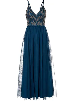 Trägerkleid mit Perlenstickerei, bonprix